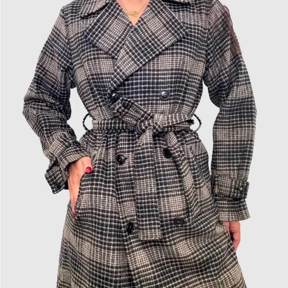 Z Supply Jackie Plaid Trench Coat